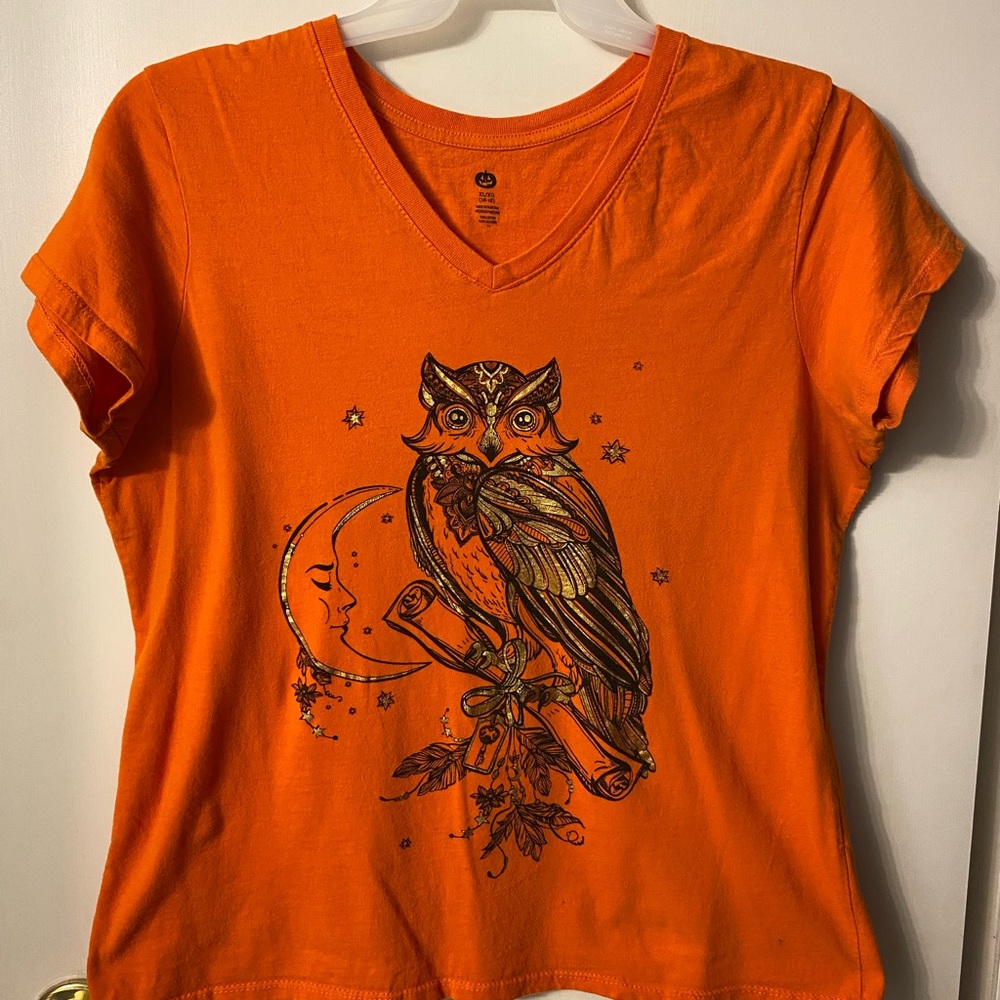 Orange Owl Graphic Women's Short Sleeve‎ Tee - *please read notes* - Picture 3 of 16